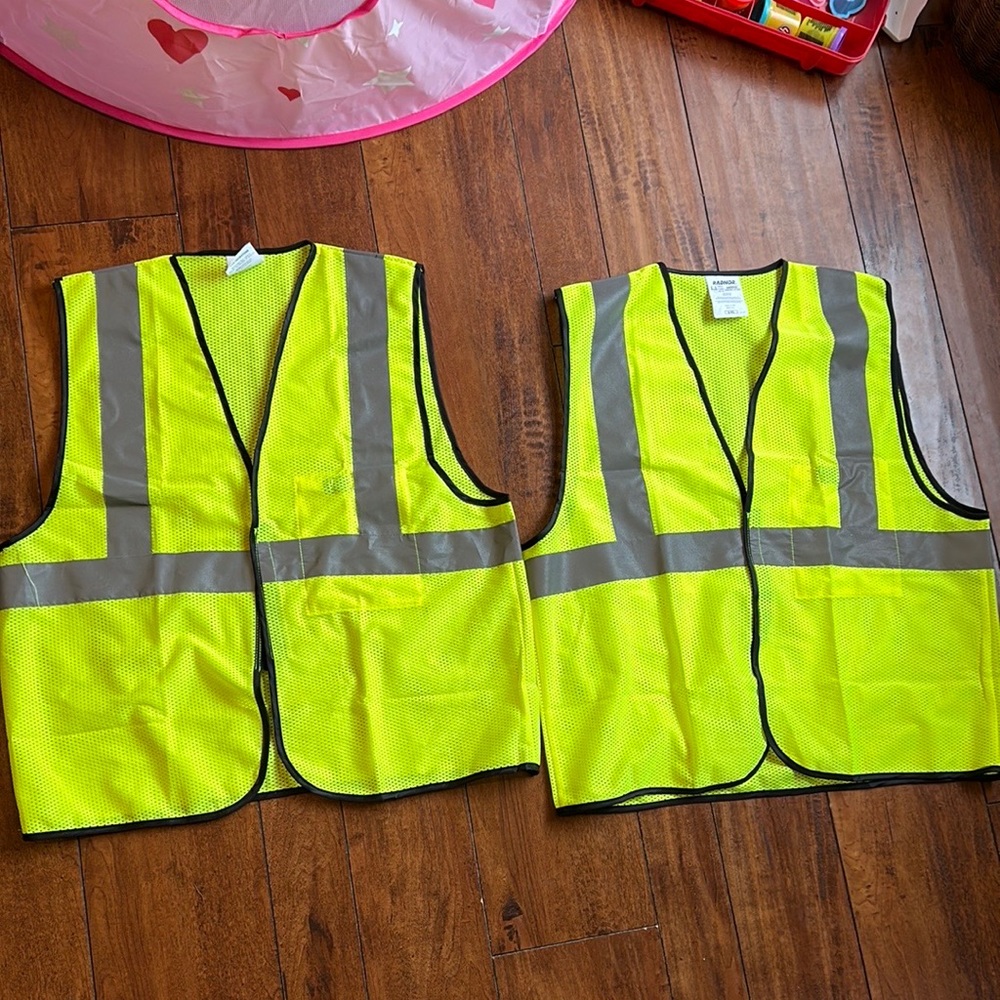 Two Hi-visibility Construction Vests-Size L/XL